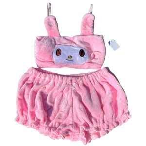My melody plush pajama lingerie set.
